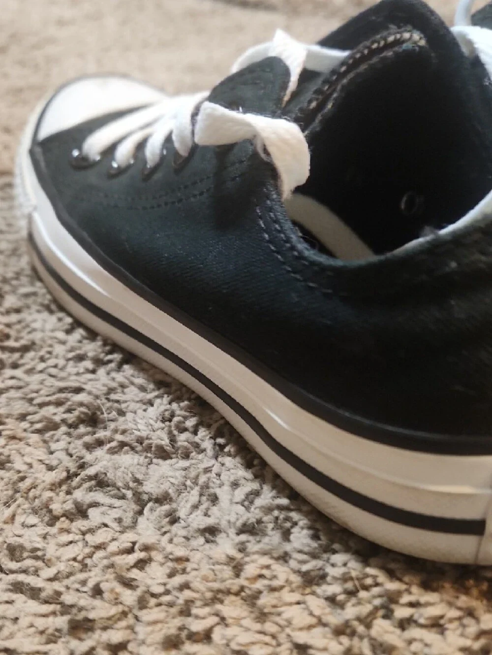 Converse Black and White Low-Top Canvas Sneakers - Picture 4 of 9